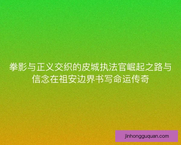 拳影与正义交织的皮城执法官崛起之路与信念在祖安边界书写命运传奇
